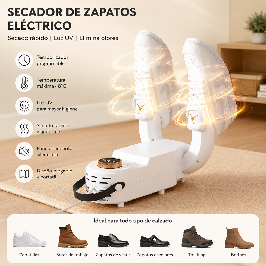 Secador De Zapatos Electrico Portatil